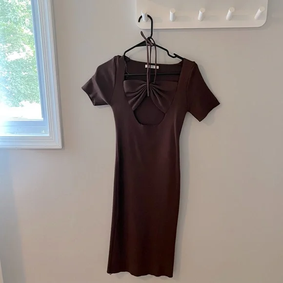 peppermayo brown dress Odette Satin Mini Dress main image 0